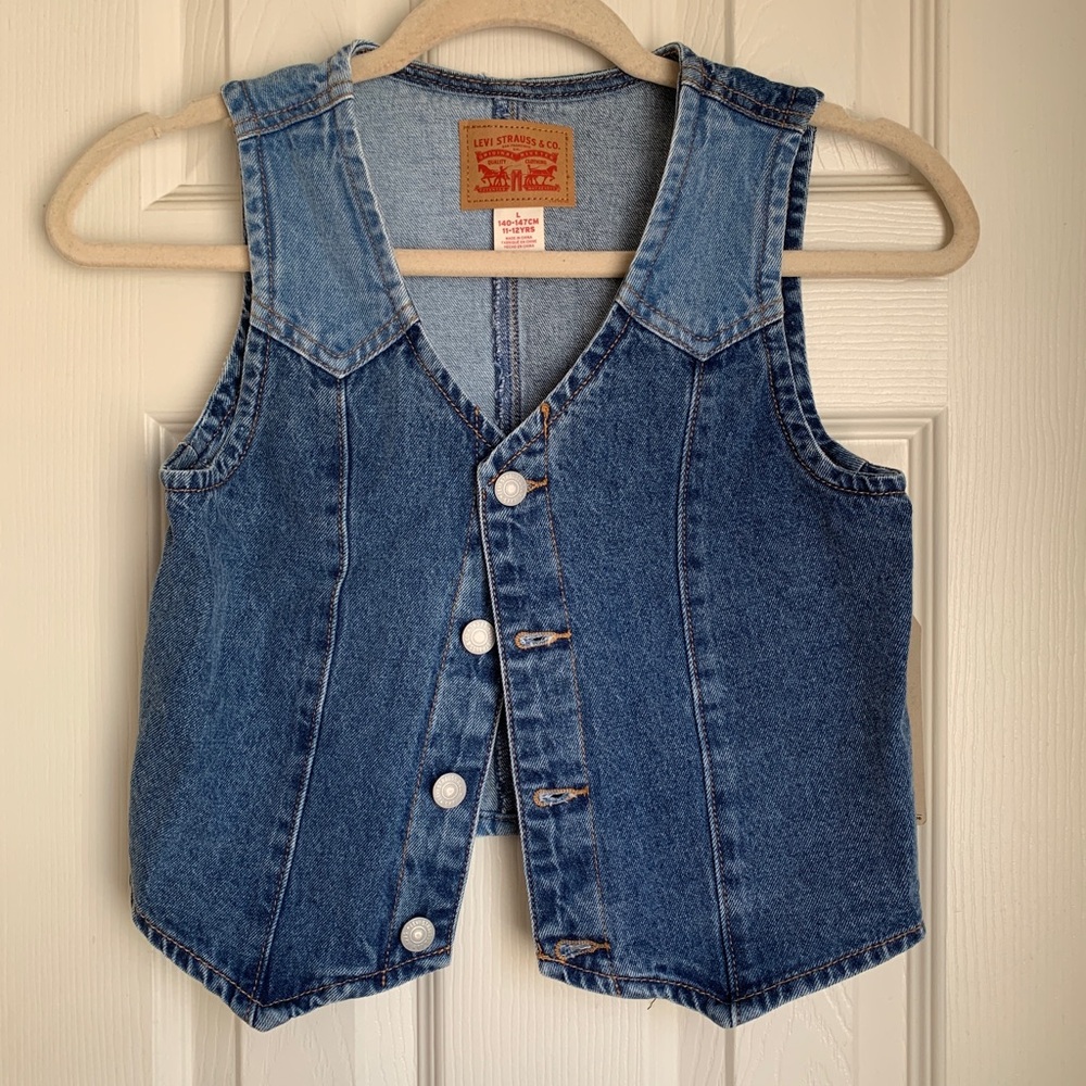 Levi's Kids Blue Denim Button Vest